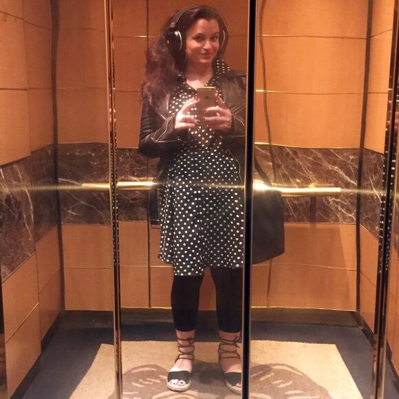 ASOS Maternity Long Sleeve Black + White Spotted Shirt Dress w/ Trumpet Sleeves - Picture 8 of 10